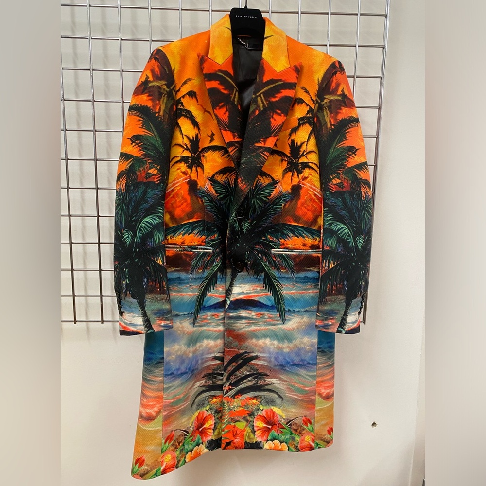Philipp Plein Coat Designed Men’s with Hawaii Photgraph size 50